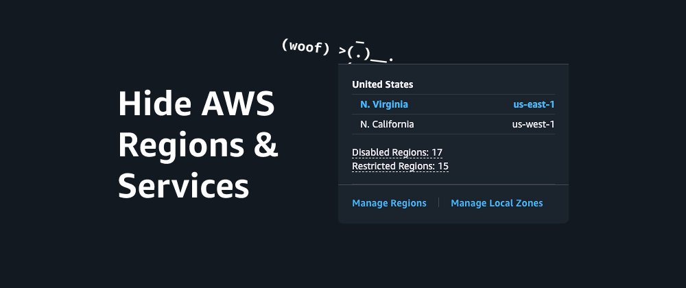 awsdevelopers's tweet photo. Did you know that you can hide regions and services you don't use in the AWS console?

No more scrolling past all the regions to find us-east-1. Here's how 🧵 https://t.co/5WNBDHS9dt