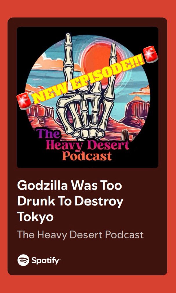 heavydesertpod's tweet photo. 🚨NEW EPISODE!🚨All members of Italian stoner-psych rock band Godzilla Was Too Drunk To Destroy Tokyo join the show to talk about their backstory, what they have coming up, a real nasty injury story &amp; much more!

Apple: https://t.co/50nonOXnR8

Spotify: https://t.co/6WZoTbmqW1 https://t.co/617wFNDNPf