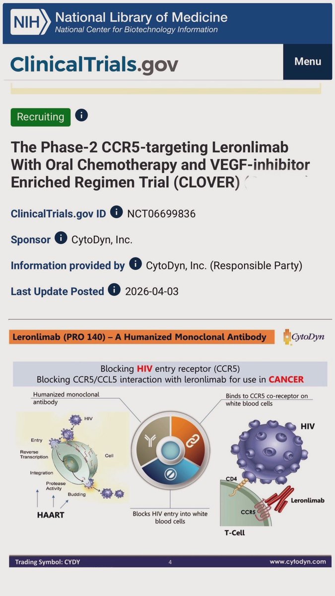 pashtoonkasi's tweet photo. #AACR26 🔖 2-5 pm today

📍Section
4️⃣1️⃣
🪧Poster
1️⃣4️⃣

@OncoAlert 

CLOVER☘️Trial.

CCR5-targeting
Leronlimab with 
Oral chemotherapy & 
VEGF-inhibitor 
Enriched
Regimen

#ColorectalCancer