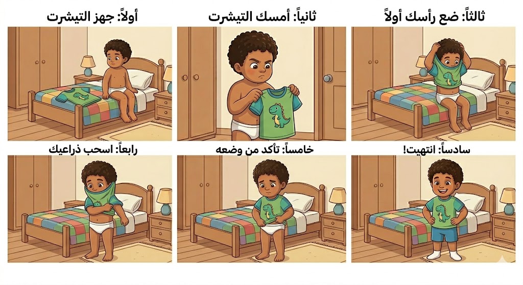 WalaaTawfik17's tweet photo. خطوة بخطوة.. نحو الاستقلال...
سحر "تحليل المهارة" (Task Analysis)

أعزائي أولياء الأمور، أعلم أن رؤية طفلكم وهو يعتمد على نفسه في أبسط تفاصيل يومه هي "الحلم الأكبر".
 وقد تبدو مهارات رعاية الذات (مثل غسل اليدين أو ارتداء الملابس) جبلًا صعب التسلق لطفل التوحد، لكن السر يكمن في تقسيم هذا الجبل إلى أحجار ��غيرة!

 ما هو "تحليل المهارة" (Task Analysis)؟
هو ببساطة تحويل المهارة الكبيرة والمعقدة إلى خطوات صغيرة جدًا ومتسلسلة، لدرجة لا يمكن للطفل أن يخطئ فيها.
 نحن لا نعلم الطفل "غسل اليدين" ككتلة واحدة، بل نعلمه "فتح الصنبور" كخطوة مستقلة أولًا.

 لماذا هو "مفتاح السحر" ��طفلك؟🗝️
✨️يقلل الإحباط:
عندما تكون الخطوة صغيرة، ينجح الطفل سريعًا، مما يرفع ثقته بنفسه.

✨️يناسب التفكير البصري: 
أطفال التوحد يبرعون في تعلم التفاصيل الواضحة والمحددة.
وضوح التوقعات:
 يعرف الطفل تمامًا ما هي البداية وما هي النهاية.

 مثال عملي:
 مهارة غسل اليدين 🧼
بدلاً من قول "اغسل يديك"، نقسمها إلى:
1.  فتح صنبور الماء.
2.  بلل اليدين بالماء.
3.  ضغط علبة الصابون مرة واحدة.
4.  فرك اليدين معًا.
5.  شطف اليدين من الصابون.
6.  إغلاق الصنبور.
7.  تجفيف اليدين بالمنشفة.

 يمكنك تصوير طفلك وهو يؤدي كل خطوة، وطباعة الصور ووضعها أمام المغسلة كـ "جدول بصري" يساعده على التذكر!

 أمثلة أخرى لمهارات يمكنك البدء بها اليوم:
👕🦷

ارتداء القميص:
 إدخال الرأس ⬅️ إدخال اليد اليمنى ⬅️ إدخال اليد اليسرى ⬅️ سحب القميص للأسفل. 
تنظيف الأسنان:
 إمساك الفرشاة ⬅️ وضع المعجون ⬅️ تحريكها يميناً/يساراً ⬅️ المضمضة. 

 كيف تبدأ كأب/أم؟ 👨‍👩‍👧‍👦
1. اختر مهارة واحدة يحتاجها طفلك حالياً.
2. جربها بنفسك وببطء شديد، واكتب كل حركة تقوم بها مهما كانت بسيطة.
3. ابدأ بالتدريب، وكافئ طفلك بمعزز قوي بعد إنجاز كل "خطوة صغيرة".

وتذكروا دائماً:
 التقدم البسيط اليوم هو استقلال كبير غداً.
 طفلك يستطيع، فقط يحتاج منا أن نمهد له الطريق بخطوات تناسب قدراته. 💙

#توحد #اضطراب_طيف_التوحد #توعية #رعاية_الذات #تحليل_المهام #أبطال_التوحد