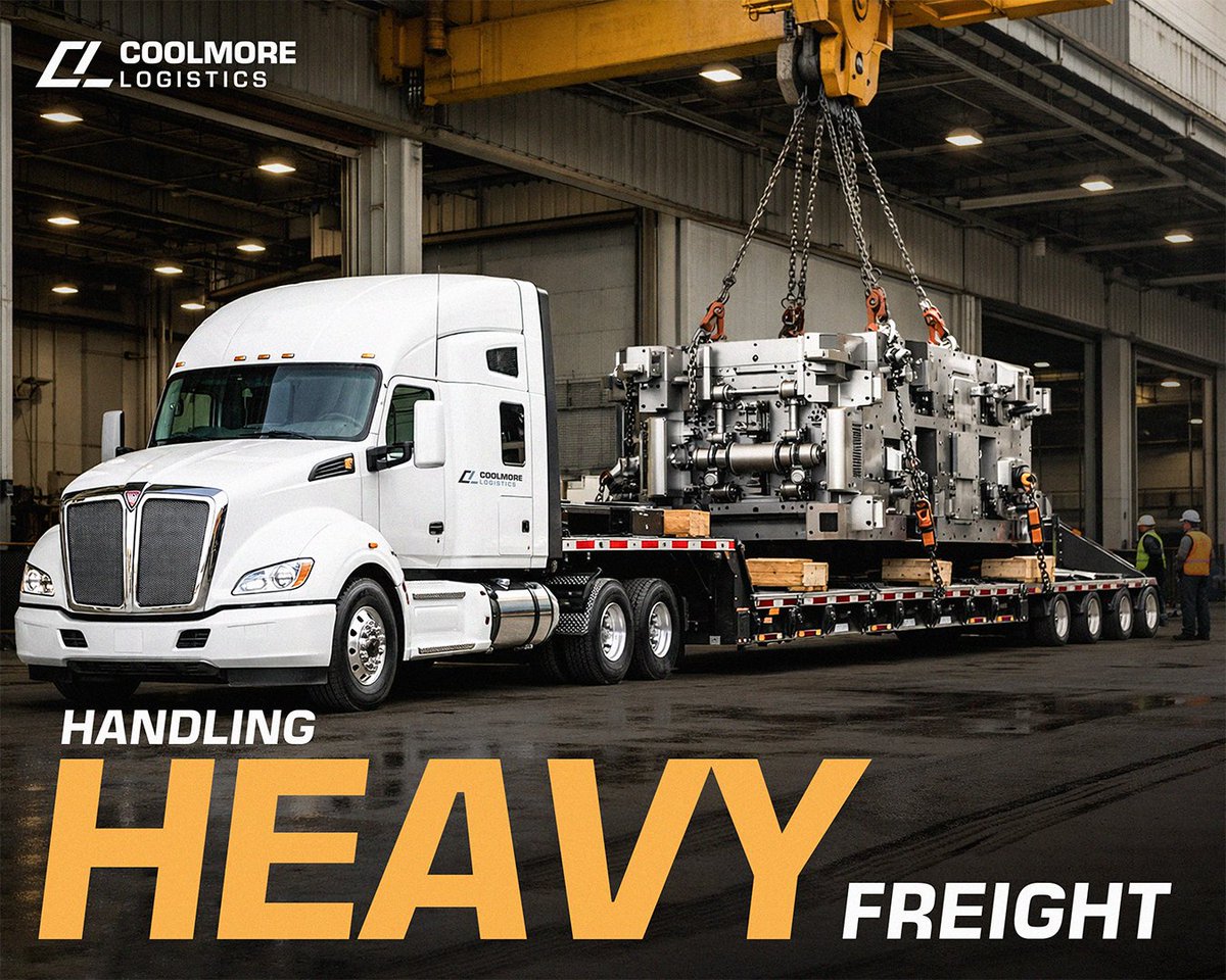 Heavy manufacturing freight leaves little room for error. A late truck can delay production. Poor securement can damage high-value equipment. Coolmore Logistics brings the planning, control, and equipment each move requires. ⚙️🚛

#HeavyManufacturing #Logistics #HeavyHaul