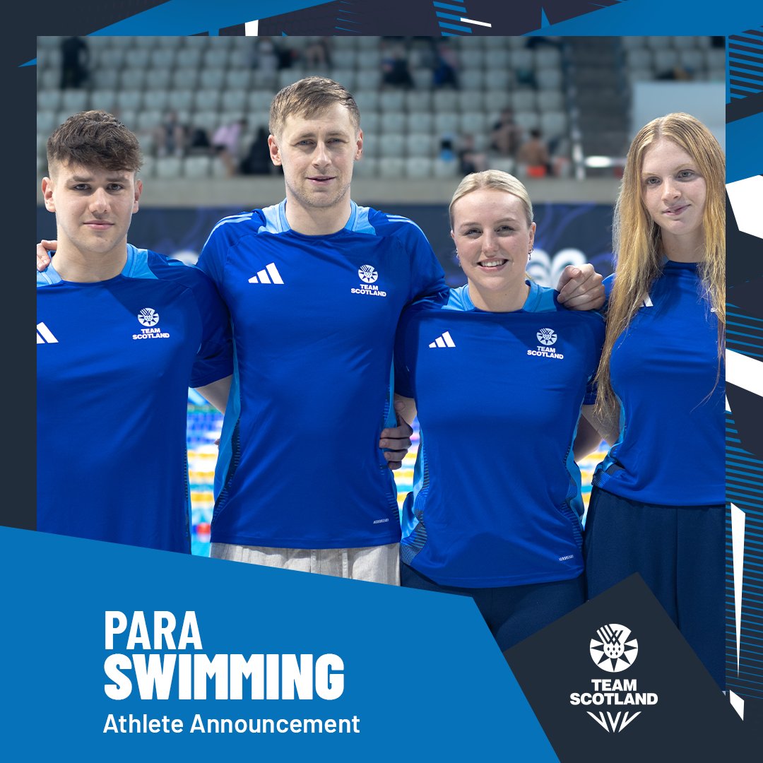 Team_Scotland's tweet photo. Big news in the pool 🌊

We’re proud to announce our Para Swimming team for Glasgow 2026! 

Congratulations to Faye Rodgers, Sam Downie, Astrid Carroll, Stephen Clegg, Toni Shaw, Ollie Carter, and James Clegg on your selection for Team Scotland! 🏴󠁧󠁢󠁳󠁣󠁴󠁿

https://t.co/SnJGxgt3HL https://t.co/NNaMnH4QMR