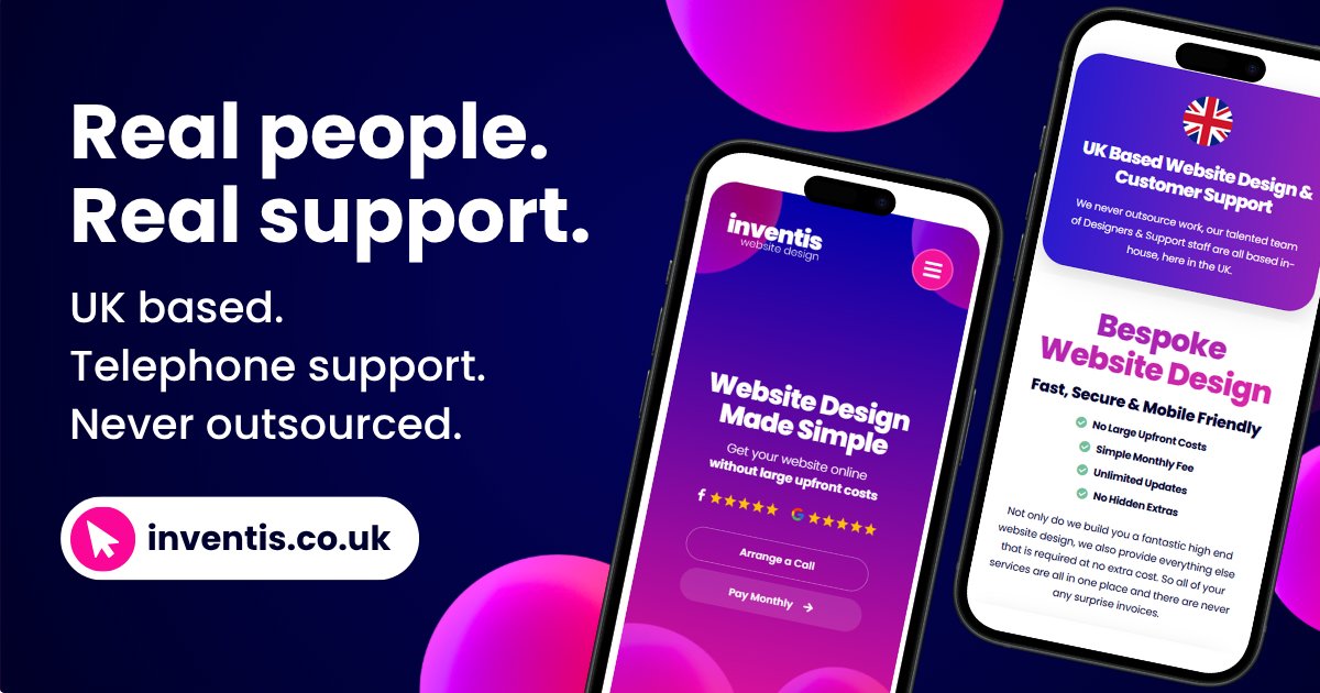 InventisUK's tweet photo. Your business deserves a website that works as hard as you do. Bespoke, mobile-friendly &amp; no large upfront costs. Real people. Real results. 👉 https://t.co/oSYWJRaBKD https://t.co/tl14yYmv8g