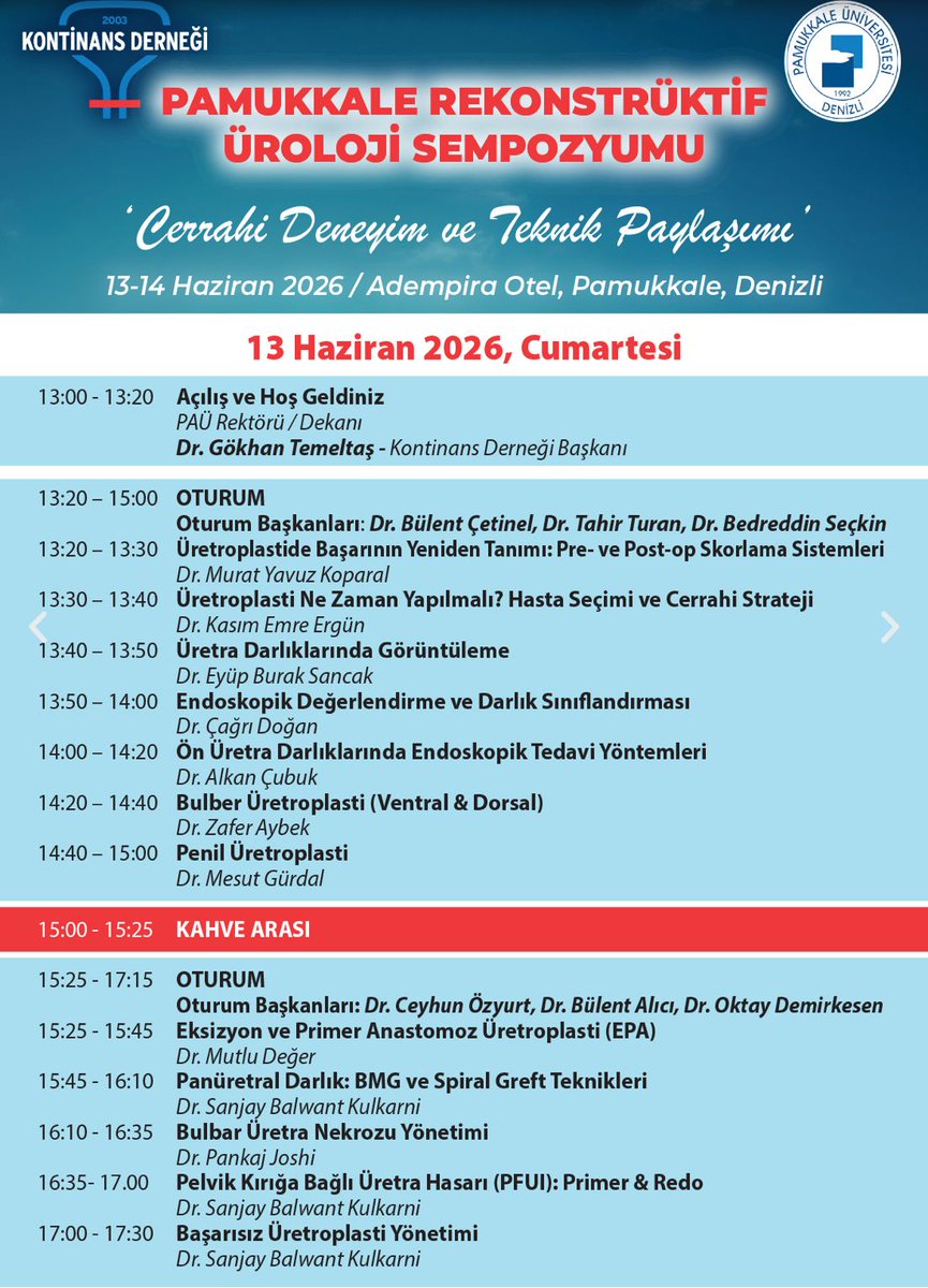 Kontinans's tweet photo. Değerli Meslektaşlarımız,

Rekonstrüktif Üroloji Sempozyumuna katılım ücretsizdir. Kayıt olmak için https://t.co/mirGz3MIpO adresindeki linkte yer alan formu doldurmanız gerekmektedir.

Sevgi ve saygılarımızla,
Kontinans Derneği Yönetim Kurulu https://t.co/S31BwQJu11