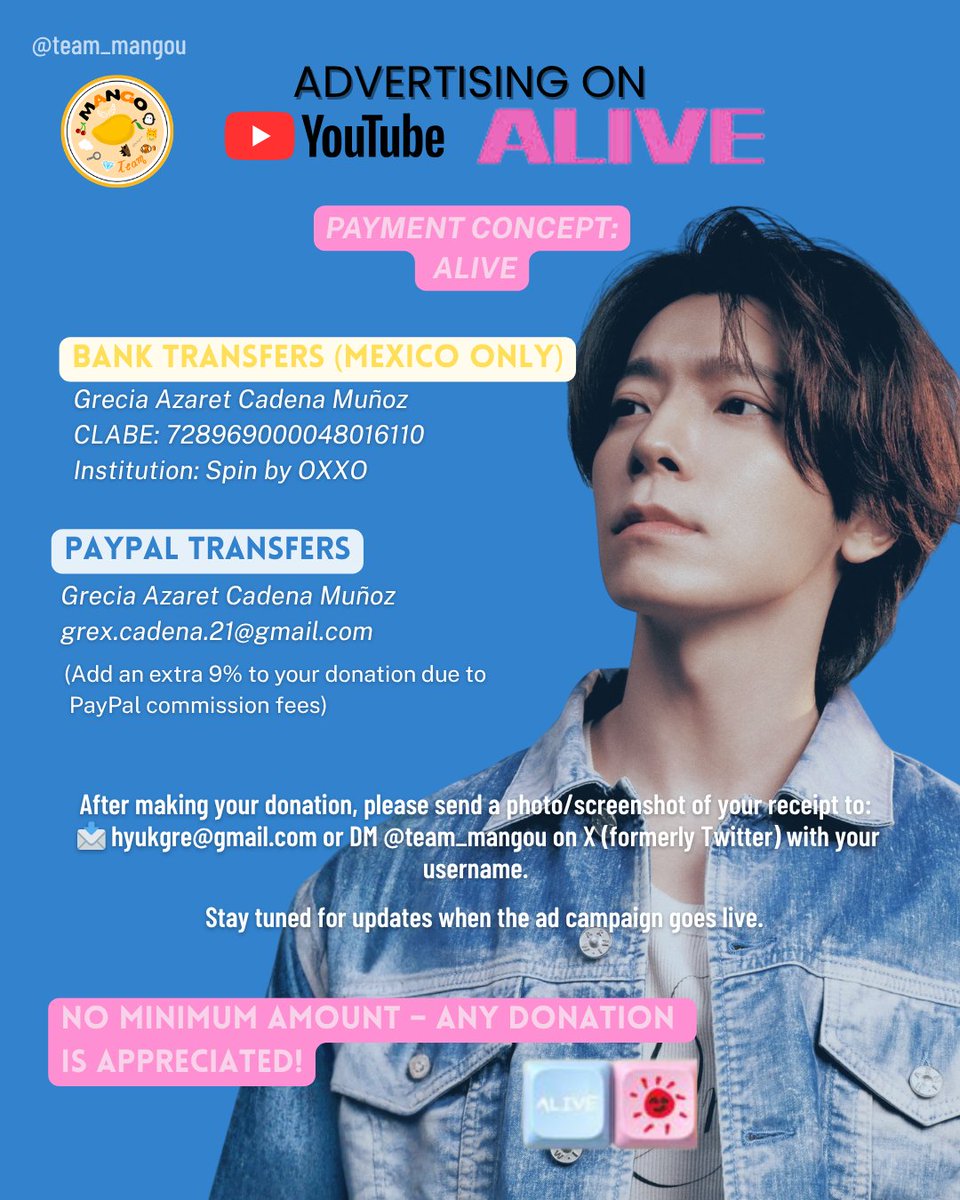 ✨ YT ADVERTISING #ALIVE ✨

Thanks to the great response and interest from ELF 💙,
the #DONGHAE project continues to support ‘해 떴네’ 🐯✨

📌 New deadline:
 April 23 | 11:59 PM (Mexico time)

Let’s keep supporting! 🚀💙

#DONGHAE #동해 #Donghae1stSoloAlbum