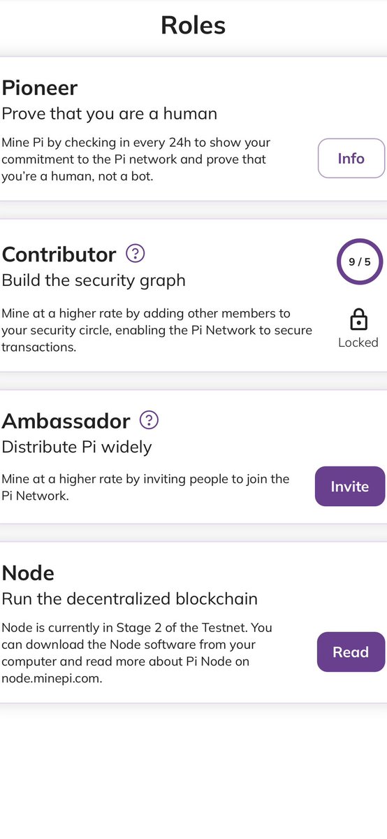 Pi_CoinMagazine's tweet photo. Unlocking the Power of Community: Roles Within Pi Network

Pi Network is more than just a mining app; it’s a thriving ecosystem built on collaboration. Within this network, various roles empower participants to contribute uniquely, helping to shape the future of digital currency.

Key Roles in the Pi App 

1. Pioneer: Verifies humanity by checking in every 24 hours, ensuring real users populate the network.

2. Contributor: Builds the security graph by adding members to their security circle, enhancing transaction security.

3. Ambassador: Promotes Pi by inviting new users, expanding the community and increasing its influence.

4. Node: Operates the decentralized blockchain, maintaining the network’s infrastructure.

Why These Roles Matter

These roles offer distinct advantages that set Pi apart from other cryptocurrencies:

•Community Engagement: Encourages active participation and fosters a sense of ownership.

•Enhanced Security: Strengthens the network against threats through the Contributor role.

•Broad Adoption: Ambassadors drive user growth, essential for Pi’s legitimacy as a currency.

•Decentralization: Nodes support the network’s infrastructure, aligning with core blockchain principles.

Conclusion

The diverse roles within Pi Network not only enhance its community but also establish it as a viable currency. By proving identity, building security, and promoting adoption, Pi is paving the way for a more inclusive financial future. Join the movement and be part of this transformative journey!

#PiNetwork #Cryptocurrency #CommunityRoles
