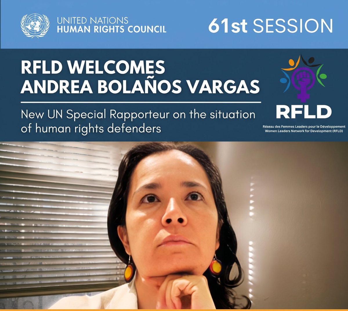 RfldOrg's tweet image. RFLD welcomes Andrea Bolaños Vargas – New UN Special Rapporteur on the Situation of Human Rights Defenders

Read our statement : rflgd.org/2026/04/21/rfl…

 We look forward to working closely with her mandate

#Human #Rights #UN #Africa