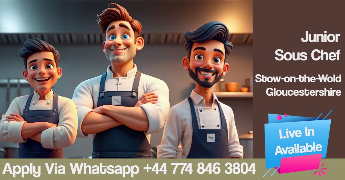 PremiSelection's tweet image. Junior Sous Chef at a popular gastro pub in Stow-on-the-Wold, Gloucestershire. £34,000 plus tips and live-in. Apply via Premier Selection. chefselection.co/junior-sous-ch… #Hiring #HiringNow #HiringAlert #WeAreHiring #Hired #JobOpening #Job #NewJob #Recruitment ...
chefselection.co/junior-sous-ch…