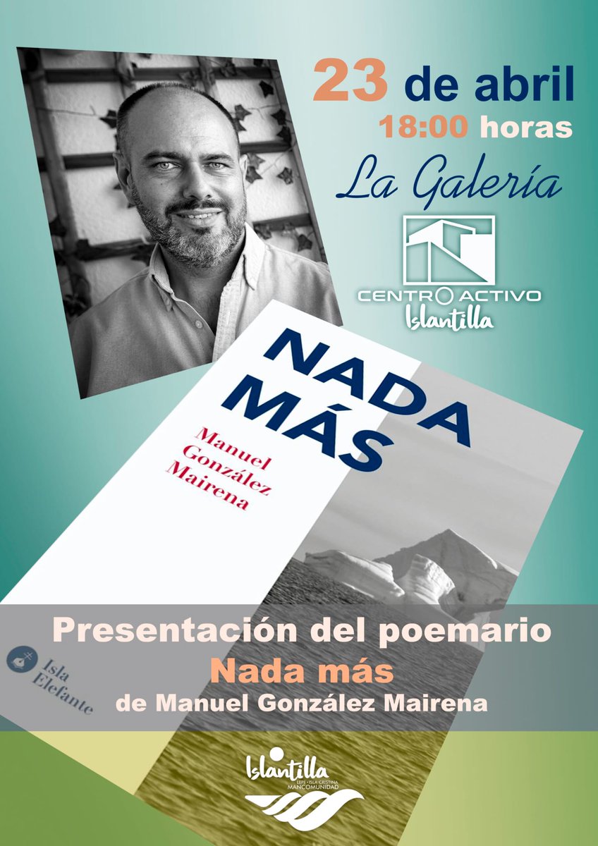 donSimbad's tweet photo. El jueves es el día del libro. Lo celebro a primera hora con una cita para una endoscopia y colonoscopia, y por la tarde en el Festival de las Artes y las Letras de @islantilla para presentar "Nada más" (@Isla_Elefante). 
Personalmente prefiero el turno de tarde. https://t.co/0dFoXW8CmZ