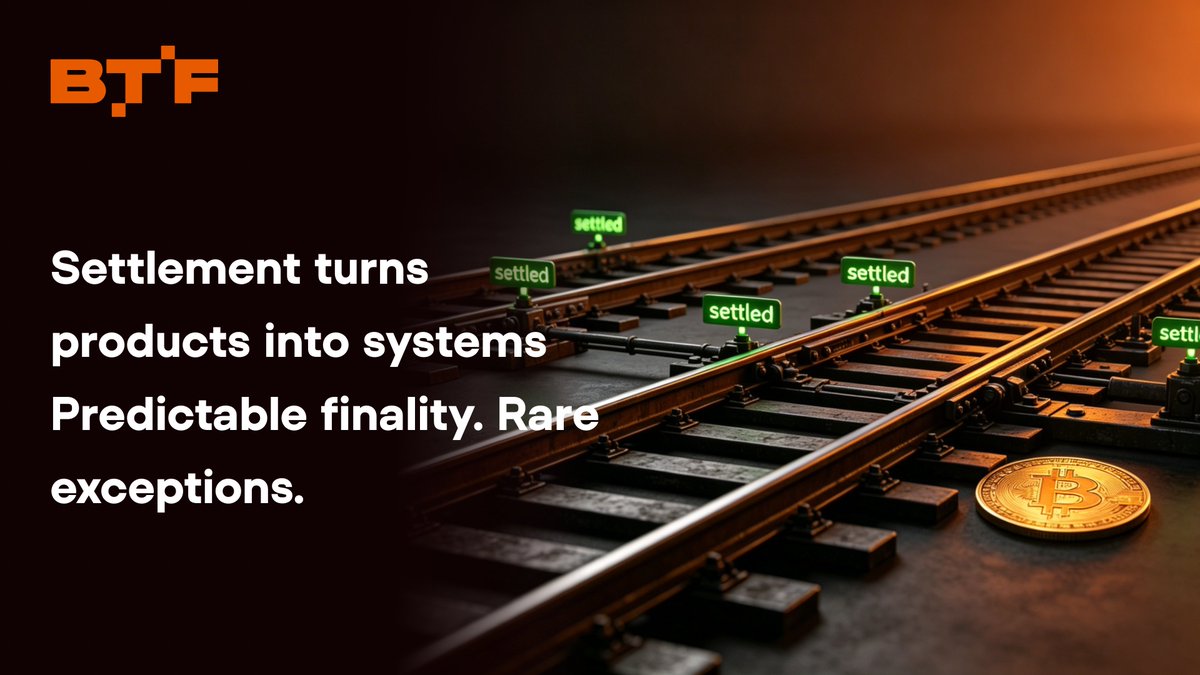 BTF_TBC's tweet image. Settlement turns products into systems

When finality is predictable and exceptions are rare, ops teams stop firefighting — and rails scale.

#Settlement #Ops #Payments #BTCFi