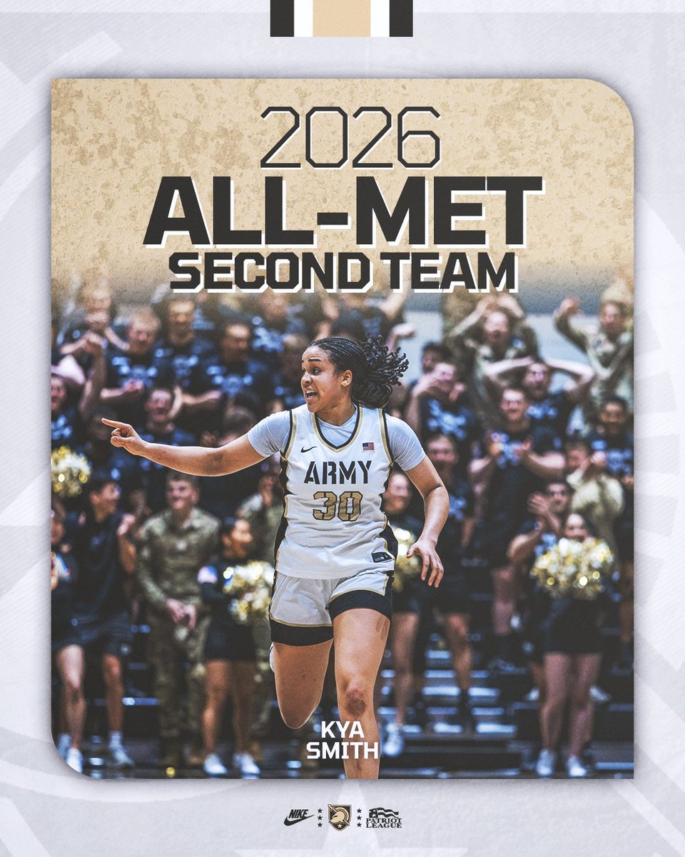 ArmyWP_WBB's tweet photo. To no one's surprise 🤷‍♀️

Kya Smith has been named to the Met Basketball Writers Association Second Team! 

#GoArmy | #SetTheTone https://t.co/k828lOTu5j