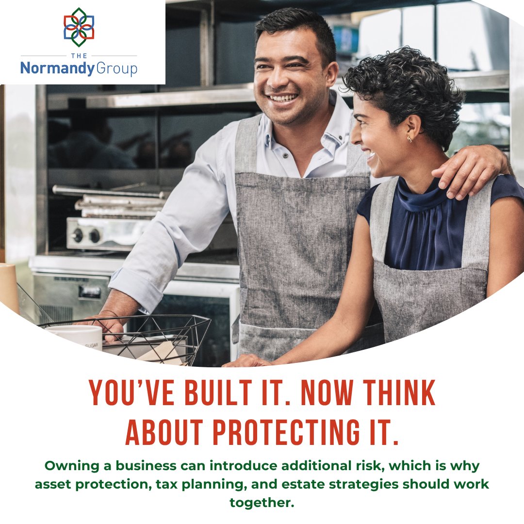 NormandyGroupCO's tweet image. Business owners and high-income professionals often face unique exposure to liability. Coordinating asset protection alongside tax and estate planning can help create a more resilient financial structure. 

#BusinessOwners #AssetProtection #IntegratedPlanning #NormandyGroup