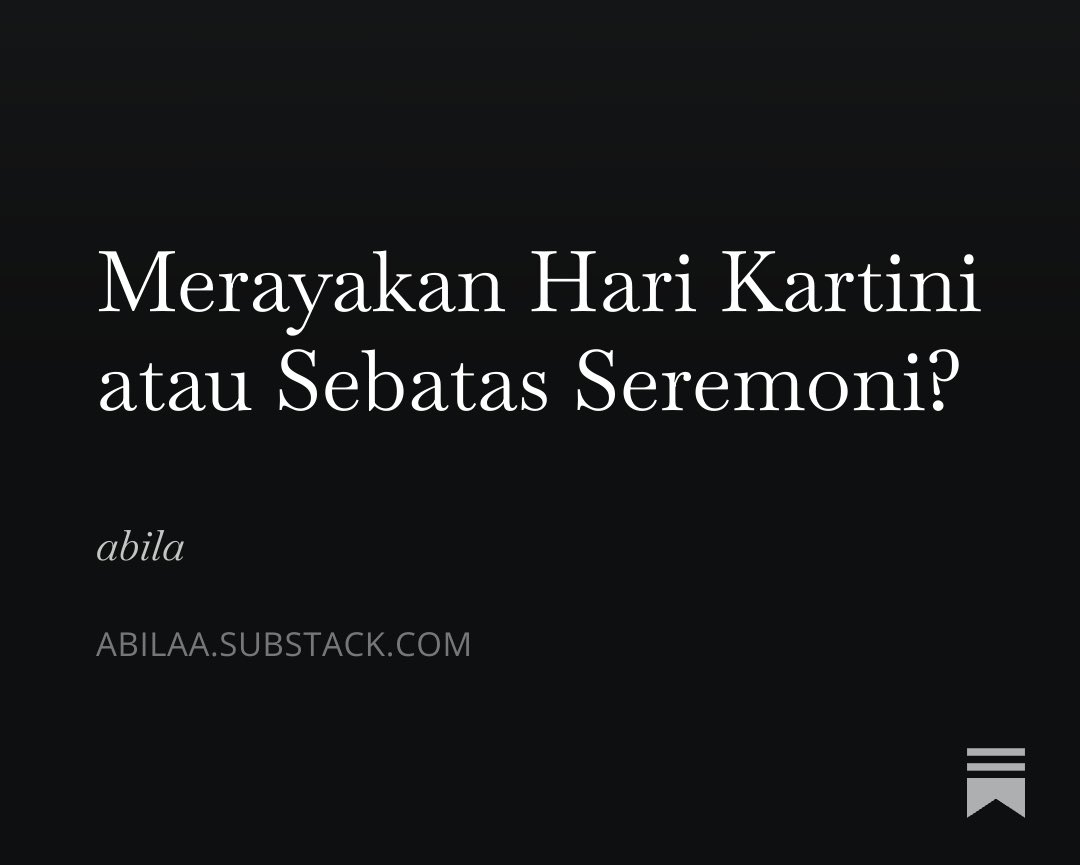 TULISAN PERTAMA KUU DI SUBSTACKK, yang mau baca ini yahhh linknyaa:—! 
abilaa.substack.com/p/merayakan-ha…