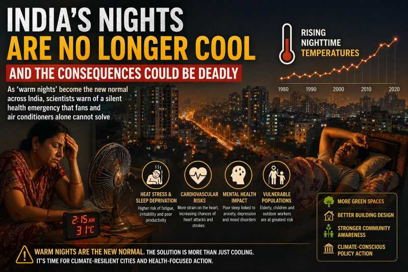 NewsArcIndia's tweet image. India’s Nights Are No Longer Cool — And the Consequences Could Be Deadly newsarcindia.com/indias-nights-… 
#WarmNights #IndiaHeatwave #ClimateChange #UrbanHeatIsland #HeatStress #GlobalWarming #IndiaWeather #PublicHealth #CEEW #HeatActionPlan #SummerInIndia #ClimateEmergency