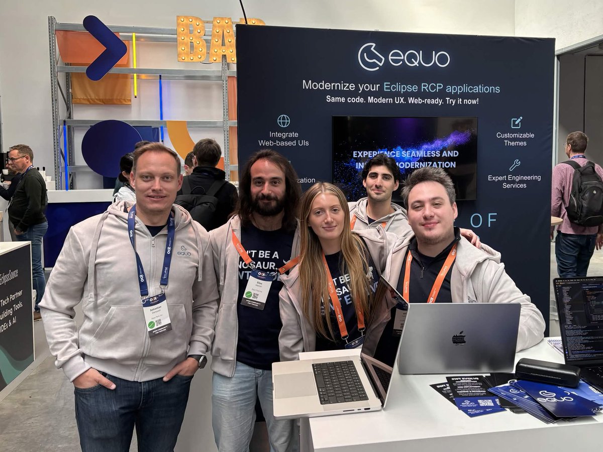 Equo_Dev's tweet photo. We’re live at Open Community Experience 2026🚀

Bring your SWT / Eclipse RCP application to our booth
→ See it modernized instantly
→ No rewrites

Modern UI. Web-ready. Running in minutes. https://t.co/Oip3vLy8K1