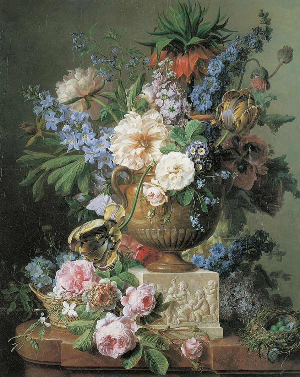 annie151092's tweet image. Still Life of Flowers in Alabaster Vase 1783
Gerard van Spaendonck (Dutch, 1746–1822）#paintings #art