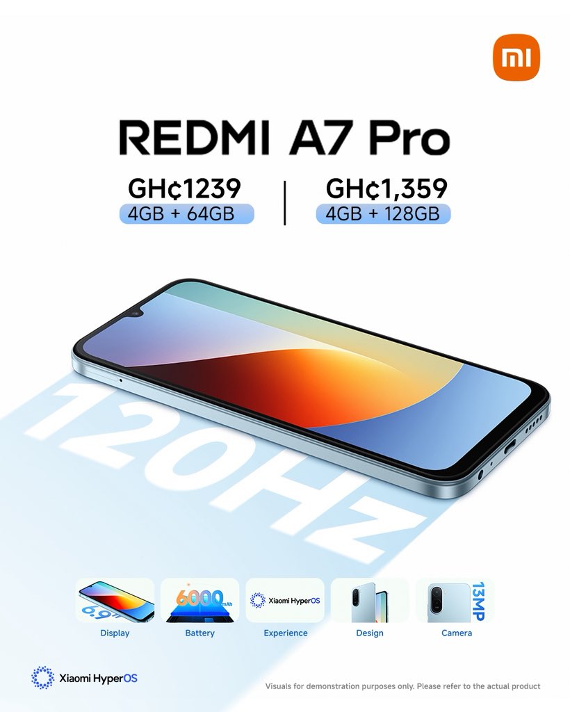 XiaomiGhana's tweet image. Power. Performance. Price that makes sense.

Choose your power:
GH₵1,239 (4GB + 64GB)
GH₵1,359 (4GB + 128GB)

No compromises. Just value.
Now available nationwide.
Get yours today.
#RedmiA7Pro #XiaomiGhana #SmartChoice