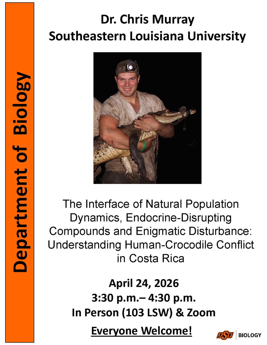 OKStateBIOL's tweet image. Seminar Week: Don't miss it! #GoScience #BIOL