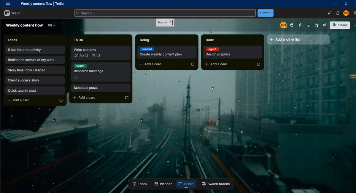 esthermic172's tweet image. Day 1/15: VA Mock Challenge 🚀
Built a Weekly Content Workflow in Trello to help personal brands stay consistent &amp;amp; organized.
From idea to "Done," this system ensures no task falls through the cracks. 💼✨
Tutor:@theglobalmarvie 
#VirtualAssistant #Trello #SMM #BuildInPublic