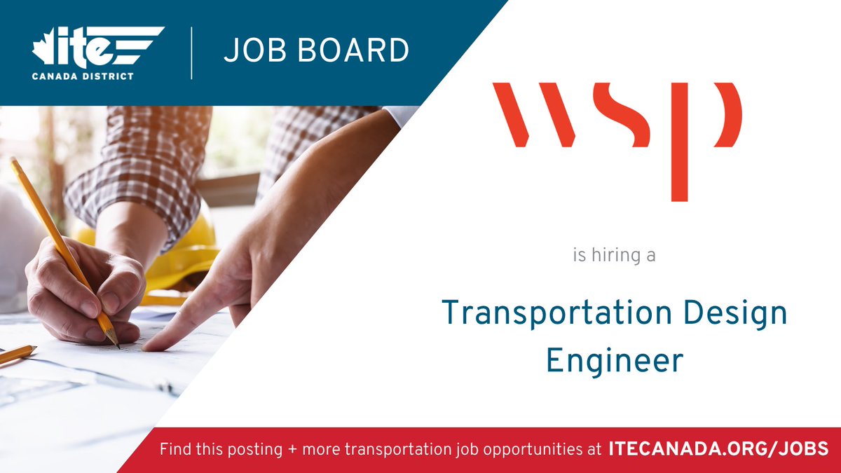 itecanada's tweet photo. @WSPCanada is hiring a Transportation Engineer. Find more info &amp; link to apply at ITE Canada's Job Board: https://t.co/tnPh7fRrwl https://t.co/xHYwZiB93E