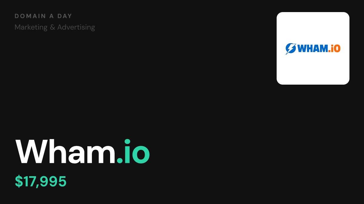 TimBakerx's tweet image. Domain a Day

🔗 Wham·io

Four letters, all impact. Love this for a growth agency, a viral launch platform, or any brand built on punch. The word itself does half the branding work.

$17,995

#domains #marketing #branding