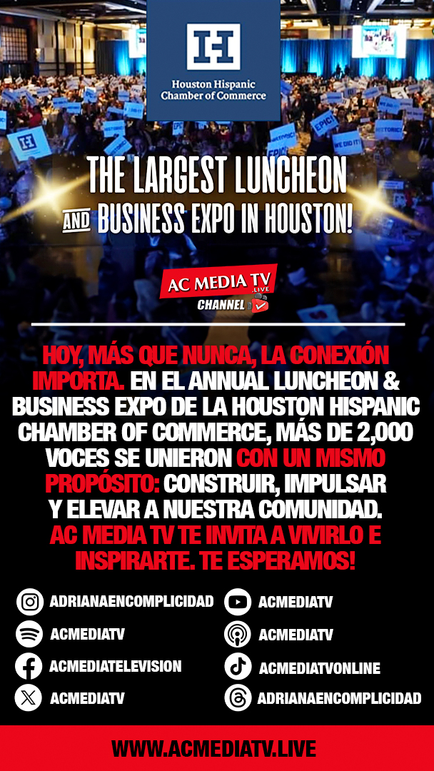 En el 🌟 Annual Luncheon &amp; Business Expo💫 de la Houston Hispanic Chamber of Commerce, 👍 más de 2,000 voces se unieron para construir, impulsar y elevar a nuestra comunidad. AC Media TV 👉 te lleva a vivirlo e inspirarte👌

📌 HoustonHispanicChamber.com

#ACMediaTV #HispanicChamber