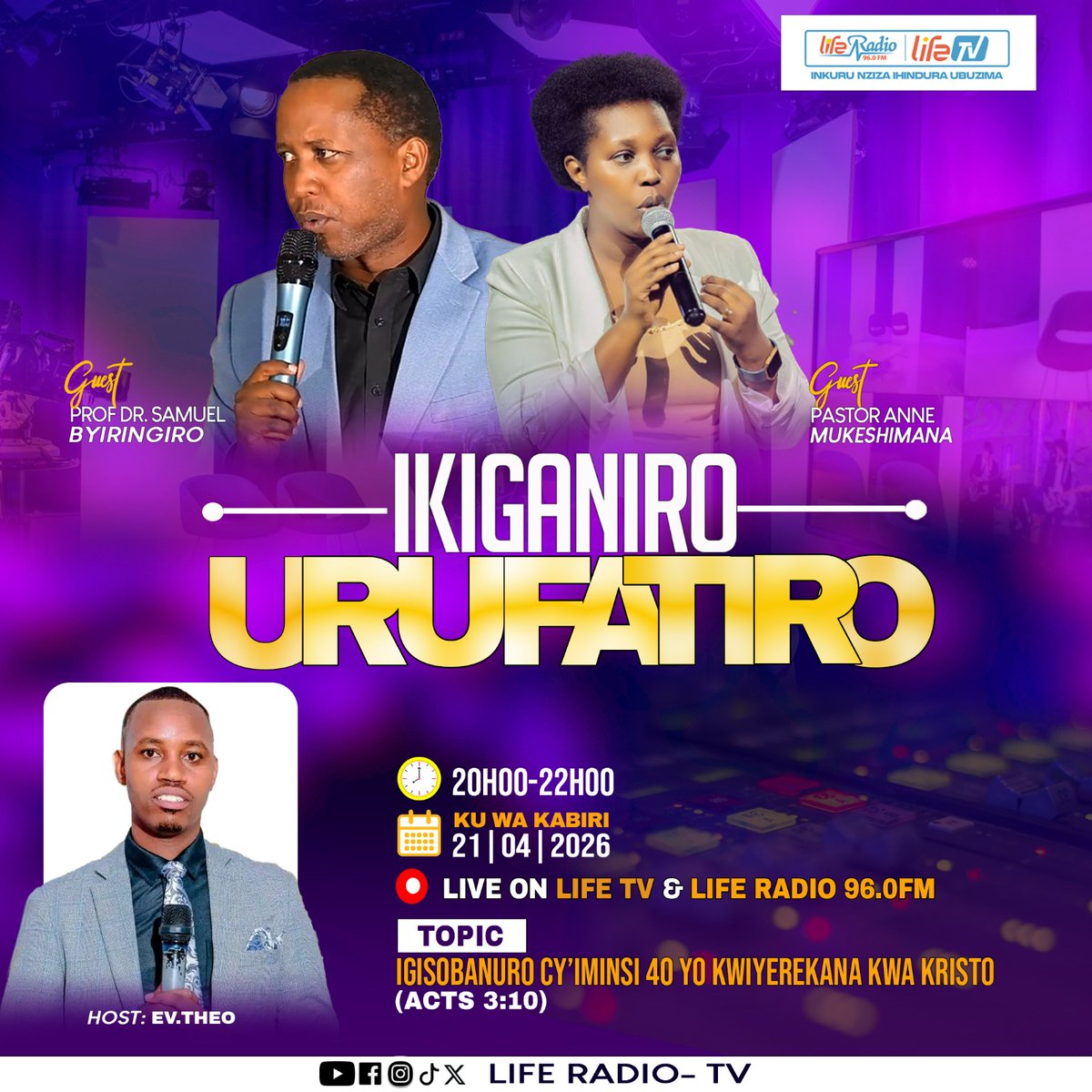 Tubane kuri uyu wa KABIRI mu kiganiro URUFATIRO saa 20h00-22h00 ...