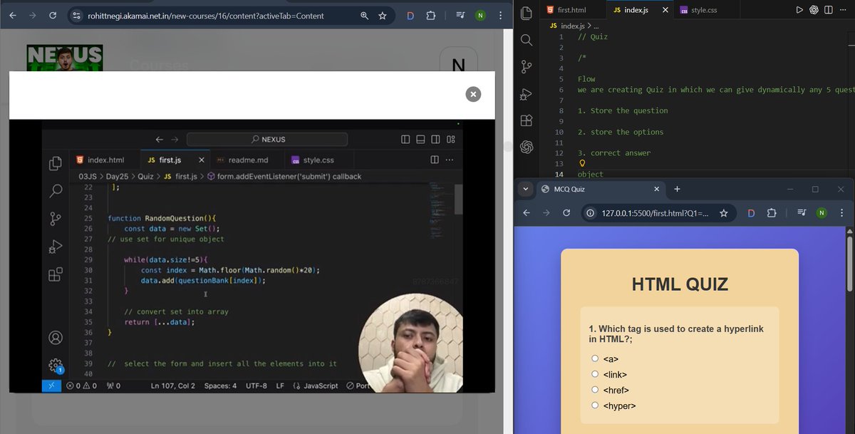 NITINBH46750809's tweet image. Day 61 – MERN Stack 🌐

Topic: Js
Learning how real products are built.

📸 Class
📝 Notes

One day at a time.

#WebDev #MERNStack #BuildInPublic