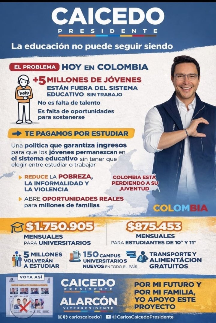 Con <a href="/CarlosCaicedo/">Carlos Caicedo </a> y #TePagamosPorEstudiar,armaremos de Intelecto a nuestra juventud para el progreso de Colombia.