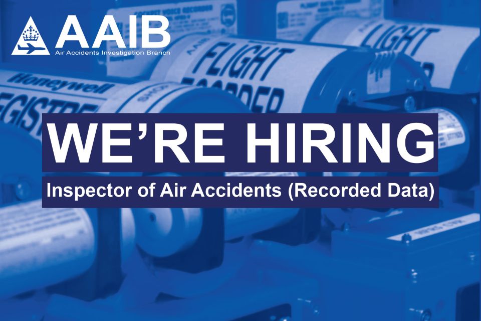 aaibgovuk's tweet image. The Air Accidents Investigation Branch is recruiting for an Inspector of Air Accidents (Recorded Data)

Read more on how to apply: gov.uk/government/new…

#Jobs #AviationJobs #Hiring #RecordedData