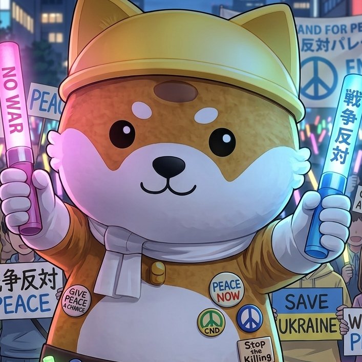 ふかふかボディの輸送や夜目が利かない等の課題があって、ボクがペンライトデモに参加するのは難しいのだけれど・・心は、みんなと一緒なんだワン！！
#戦争反対
#NoWAR