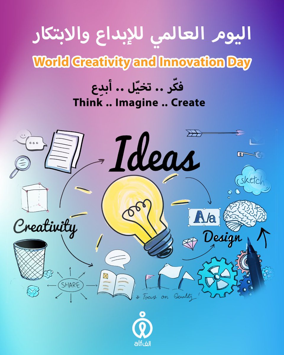 AlfWBF's tweet photo. نحتفي اليوم بقوة الأفكار.
في اليوم العالمي للإبداع والابتكار، فكّر بثقة، وتخيّل بحرية، وأبدع لأجل الحاضر والمستقبل.

Today, we celebrate the power of ideas.
Think boldly, imagine freely, and create something that makes a difference.
Happy World Creativity and Innovation Day! https://t.co/lrWDKzsCqs