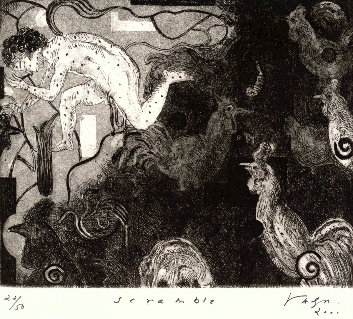 Mojarto's tweet image. Lost in a maze of memory and movement, "Scramble" by Vasudevan Akkitham unfolds like a quiet narrative—layered, expressive, and deeply evocative. 
#etching #artwork #buyintoart

@googlearts @ArtHouz_India 

buy now: bit.ly/4cxrszq