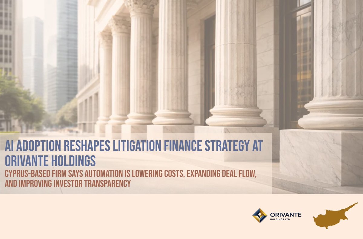 europawire's tweet image. ⚖️🤖 AI adoption reshapes litigation finance strategy at Orivante Holdings

👉 Full news story: news.europawire.eu/ai-adoption-re…

🏷️ #AI #LegalTech #Investing #LitigationFinance