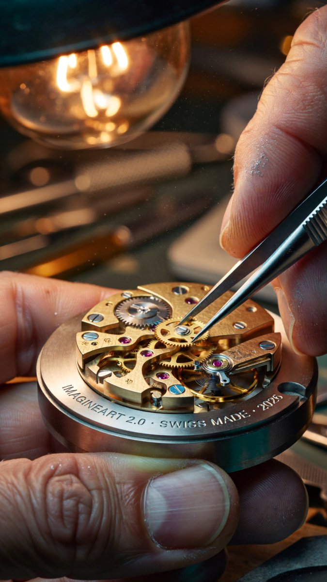 Testing the precision of ImagineArt 2.0. An extreme macro shot of internal clockwork, featuring razor-sharp engraved text "SWISS MADE" and "IMAGINEART 2.0" around the microscopic gears. A flawless show of technical reasoning and material accuracy.

#ImagineArt2Creatathon