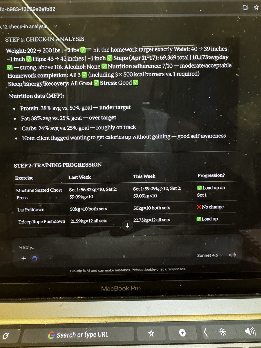 ScottMitchMSc's tweet photo. I automated my client check-ins using AI.

Now it takes me 50–75% less time each week.

Same clients. Same quality.

Just way less manual work.

Most coaches don’t need more clients.

They need better systems.

#ai #aiautomation #automation #coaching https://t.co/ygBSqTf7WO