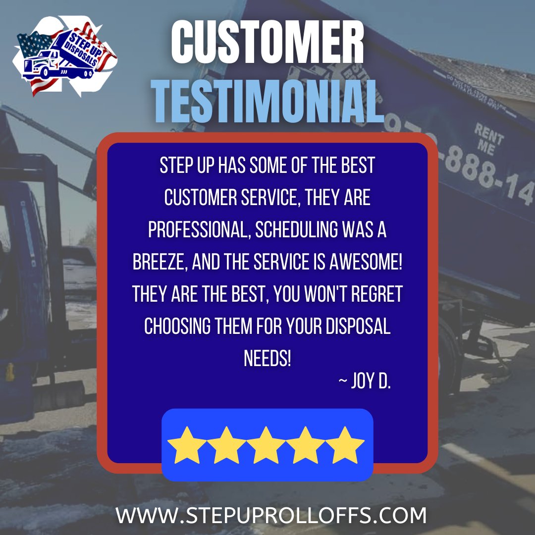 DisposalsUp's tweet image. At Step Up Disposals, we aim to provide exceptional customer service, reliable waste management solutions, and honest, fair pricing. Contact us today! We bring the customer service to a trashy business. 

 #stepupdisposals #fortcollins #berthoud #loveland #local #customerservice