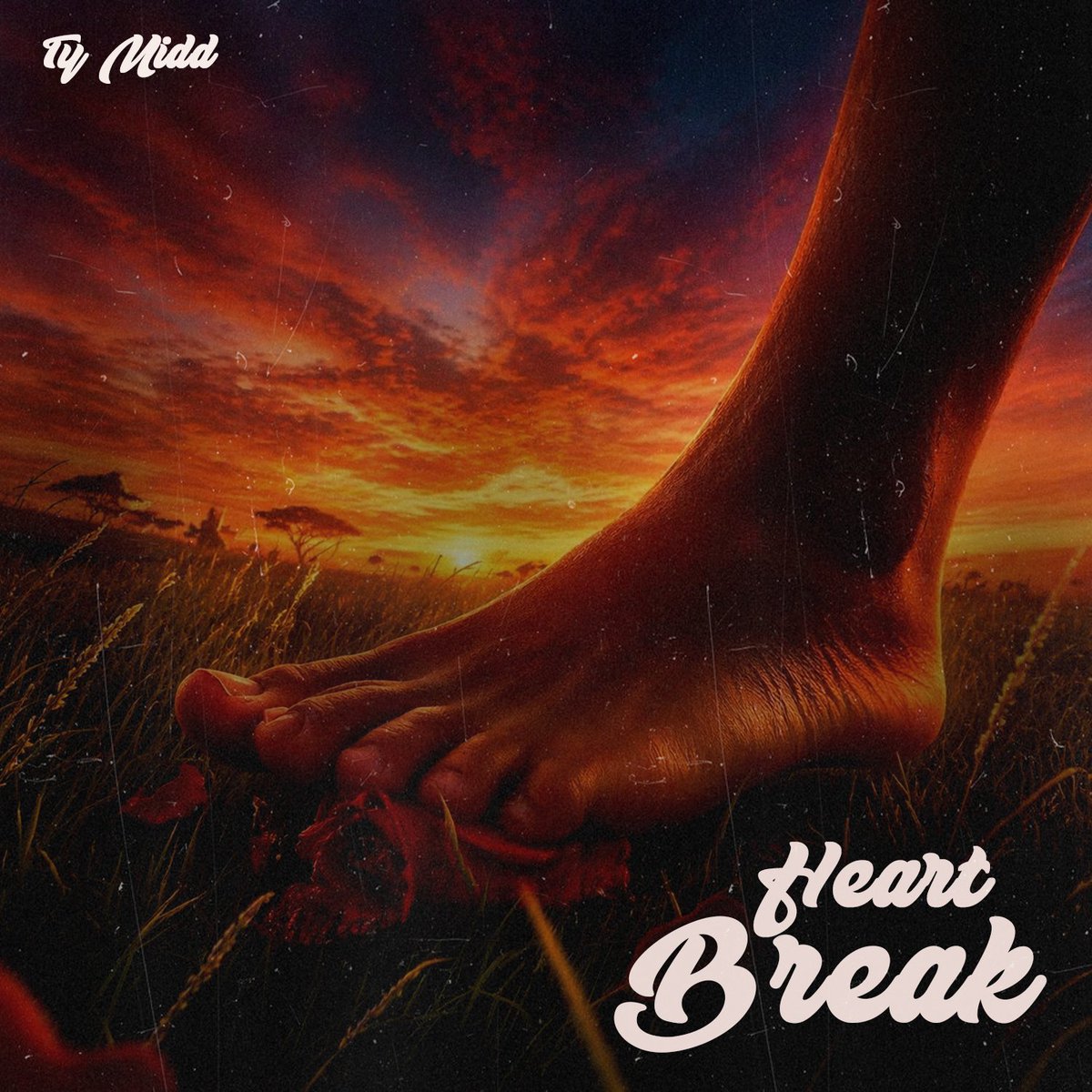 Blissdesign_'s tweet image. Official cover art for Ty Midd “Heart Break” 💔 🎵

I focused on the contrast between the warm sunset tones and the deep heartbreak symbolism keeping it moody, textured, and visually striking..

#CoverArt #HeartBreak #TyMidd #MusicArt #GraphicDesign #AlbumCover