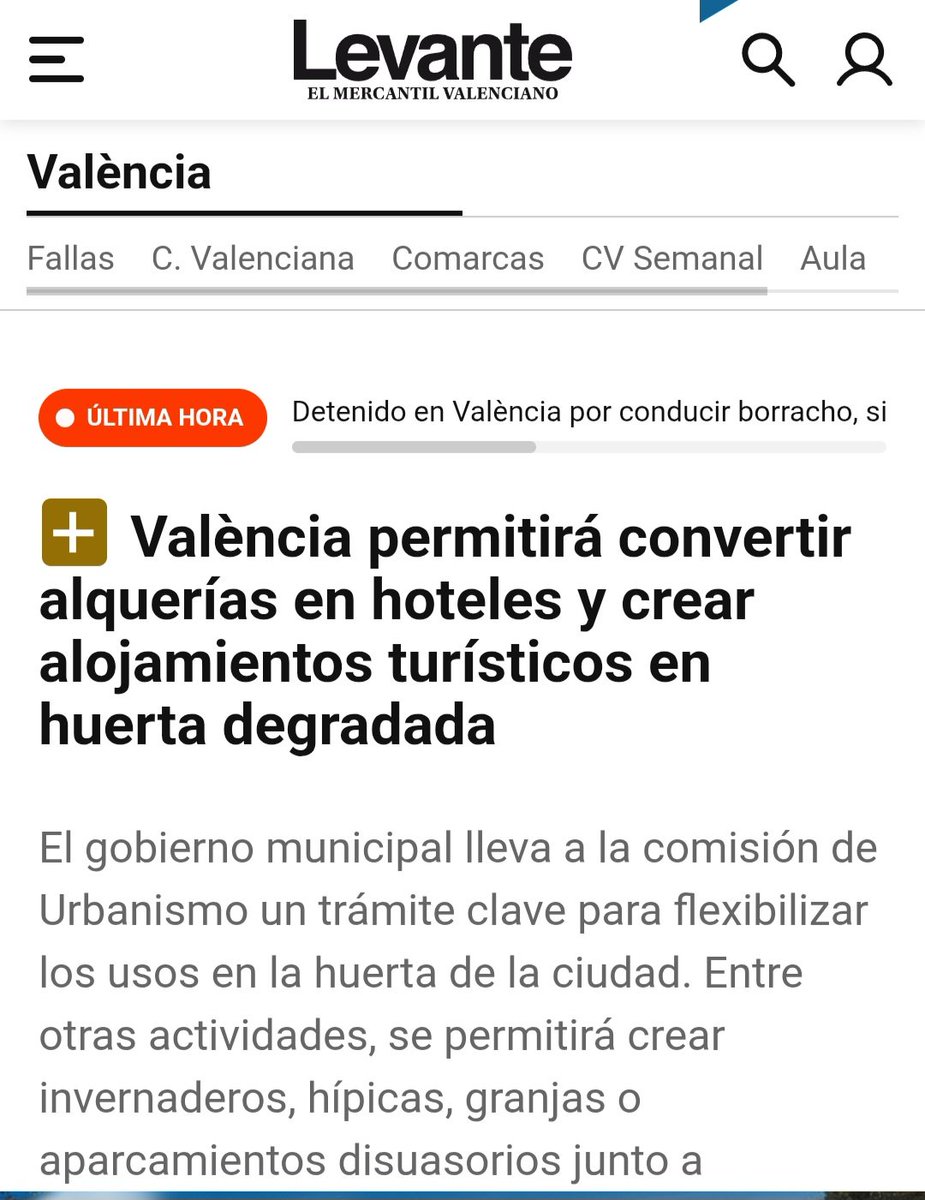 Quan tinguem València colmatada d'apartaments turístics, hotels, colívings, flexlívings i mandànguings, omplirem l'horta d'allotjaments amb els seus bons accessos i aparcaments. I tres gallines i un pato per adornar.
