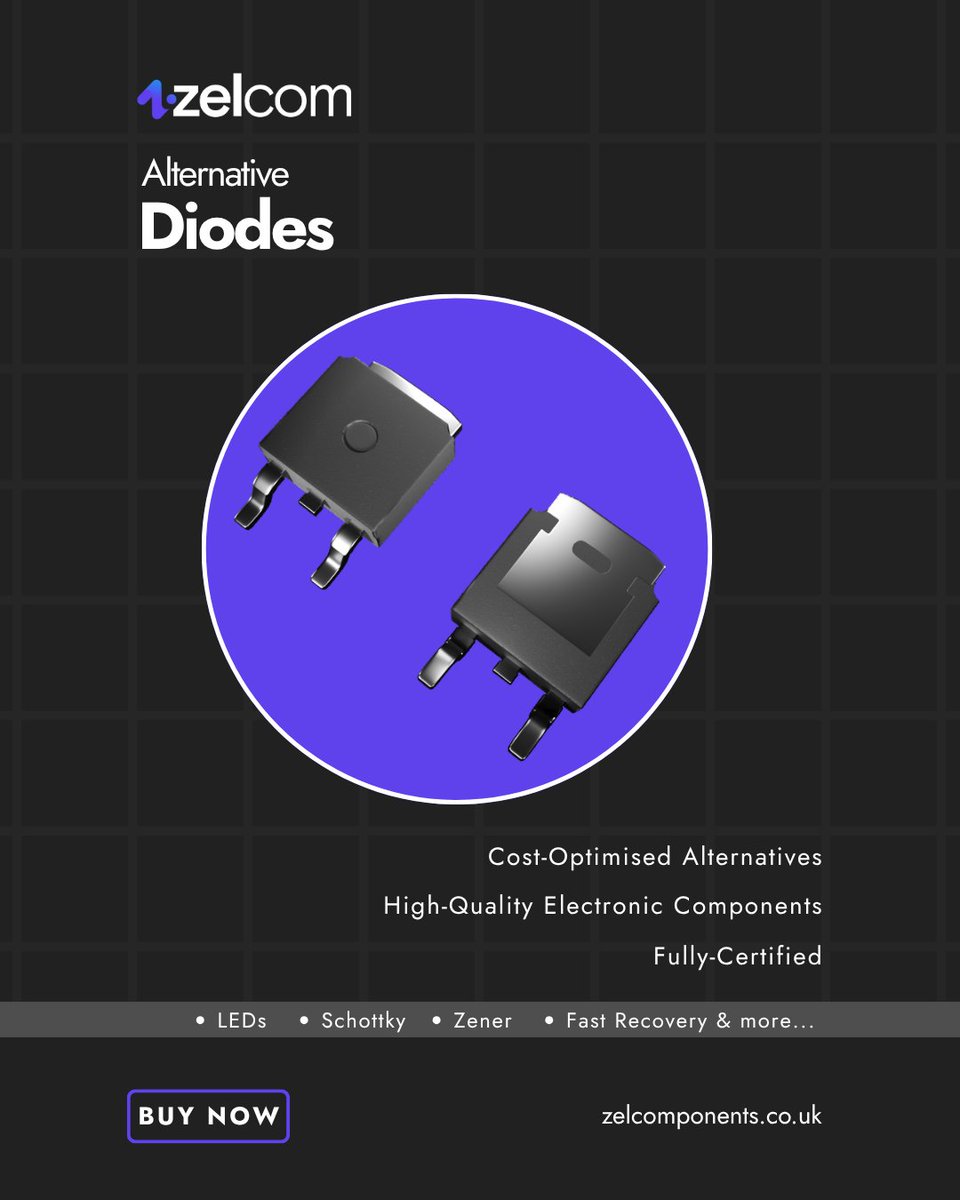 Zel_Components's tweet photo. Struggling to find alternative diodes for your supply chain?🔗

ZelCom provides cost-optimised alternatives tailored to your requirements and budget.

Shop our range of alternative #diodes for your next project: https://t.co/ZZ3iHX6yWX

#ZelCom #ComponentSupplying #Semiconductor https://t.co/4VpIUeNfyX