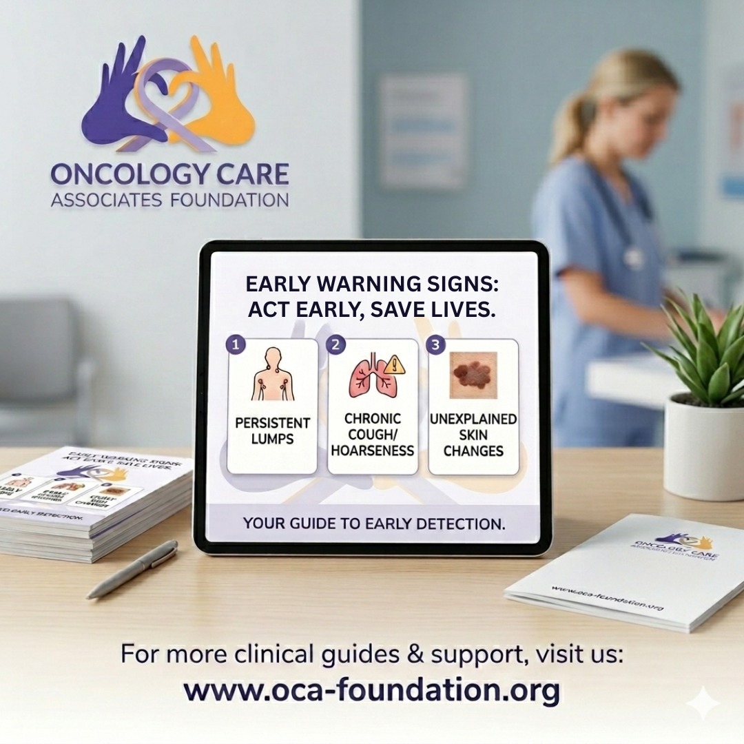 OCA_Foundation's tweet image. Don’t ignore the signs your body is giving you.
Persistent lumps, ongoing cough, or unusual changes should never be overlooked.

Early detection can save lives.
Stay aware. Act early.

🌐 oca-foundation.org

#CancerAwareness #EarlyDetection #OCAFoundation #HealthAwareness