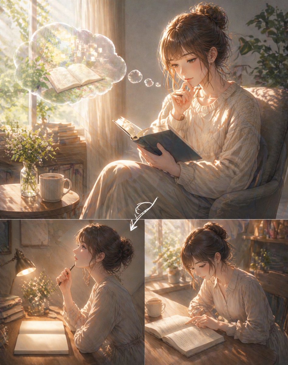 sorakuma_blog's tweet image. 読書は最後まで一気に読むより
途中で少し立ち止まるほうが、
内容が残りやすいことがあります。

ここまで何が書いてあったかを
短く思い返すだけでも、
その先が理解しやすくなる。

最後まで読むだけでなく、
途中で整える読み方。

#読書習慣 #DidYouKnow