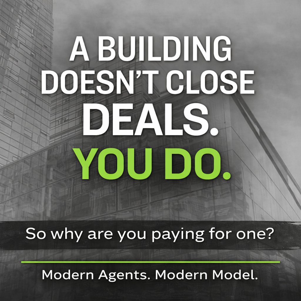 GameChangerRE's tweet image. A building doesn’t close deals.
YOU DO.

So why are you still paying for one?

It’s time to think different.

Modern agents. Modern model.

Comment “MODERN” or DM us to see how it works.

#GameChangerRealEstate #AboveTheRest #ThinkAboutIt #RealEstateLife
