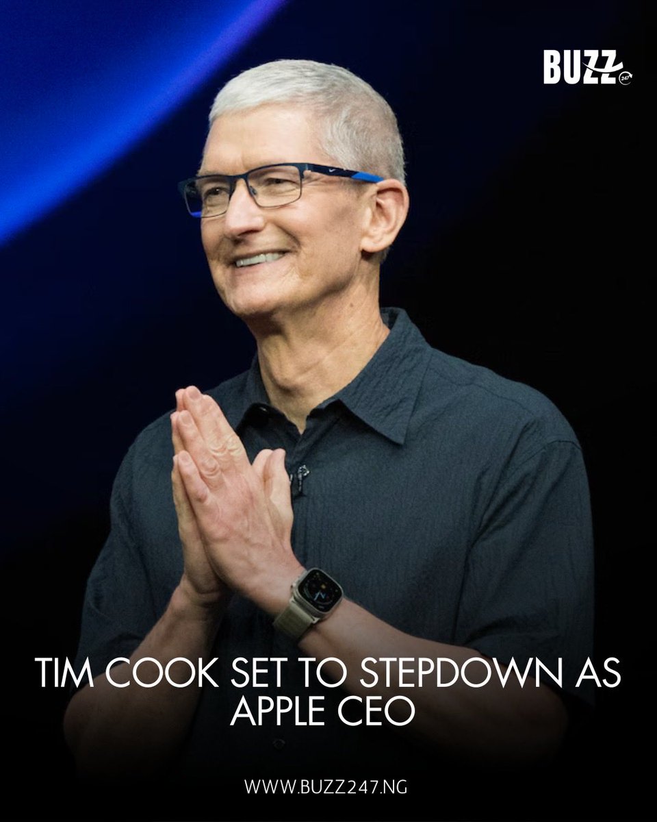Apple Inc. has officially announced that Tim Cook will step down as chief executive officer on September 1, 2026, marking the end of a remarkable 15-year run at the helm of the tech giant. 

Read Here: buzz247.ng/tim-cook-set-t…