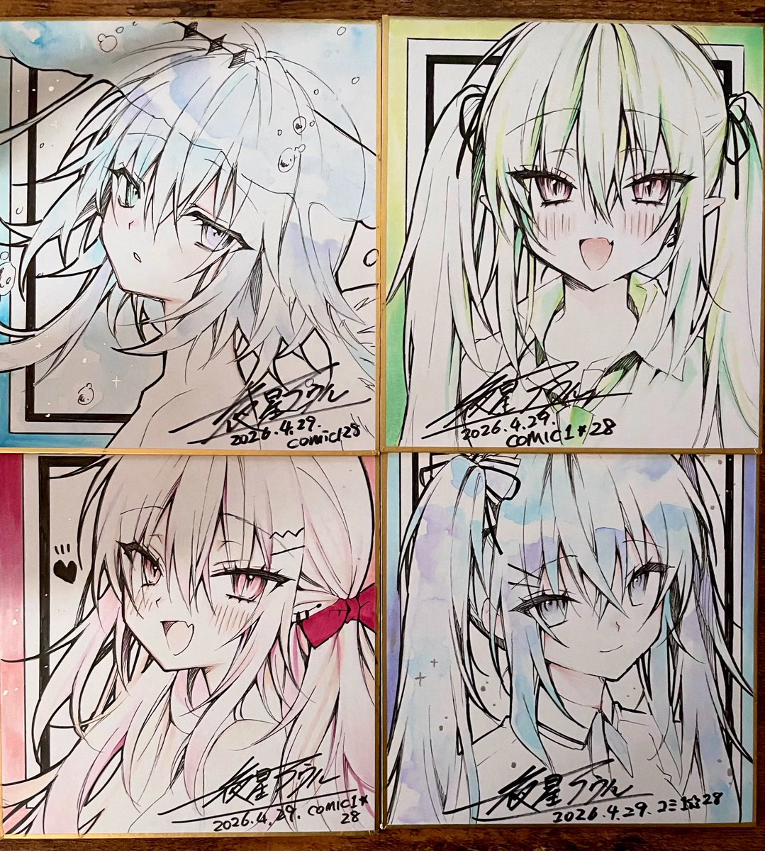 ◾️お品書き◾️
4/29(水/祝)COMIC1☆28 東京ビッグサイト南4
【C02a Dear Closet】

新作のお財布とアシェリーと慎のツーショットアクスタ、既刊とアナログ色紙があります✧
お財布はサイン入りポストカードのおまけ付きです。
よろしくお願いします✨(コミ1終了後通販もあります◎) 