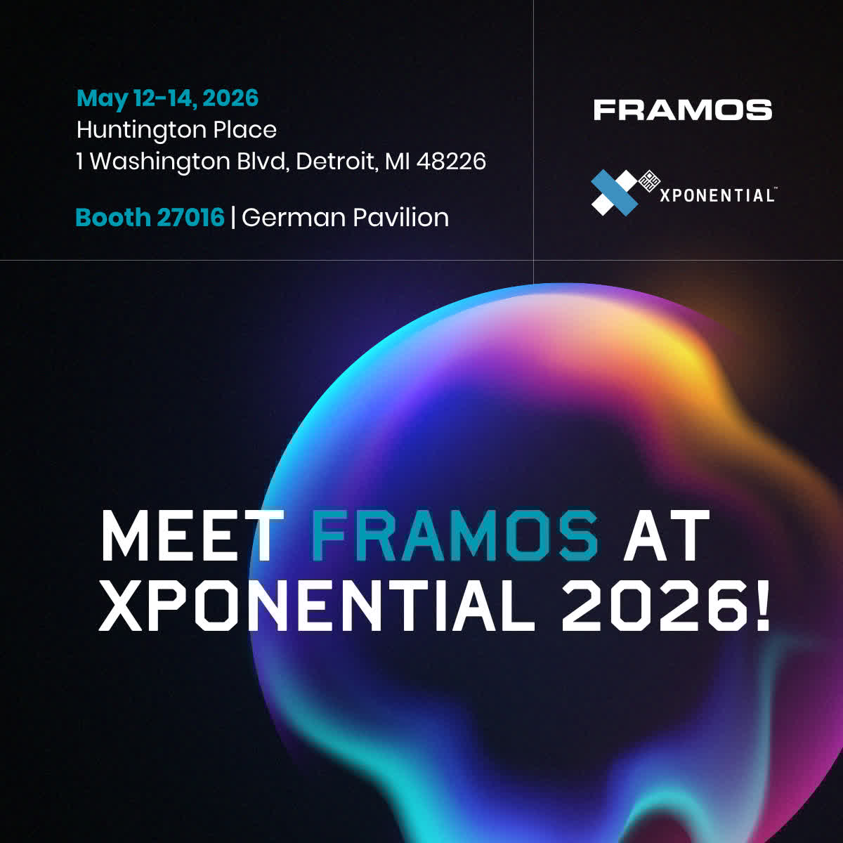 framosimaging's tweet image. XPONENTIAL 2026 - meet us in Detroit, USA! 🚀

📅 May 12–14, 2026
📍 Detroit, MI, USA

Find out more: bit.ly/4cplyjO?utm_ca… 

#XPONENTIAL2026 #EmbeddedVision #UAV #FRAMOS #Drone