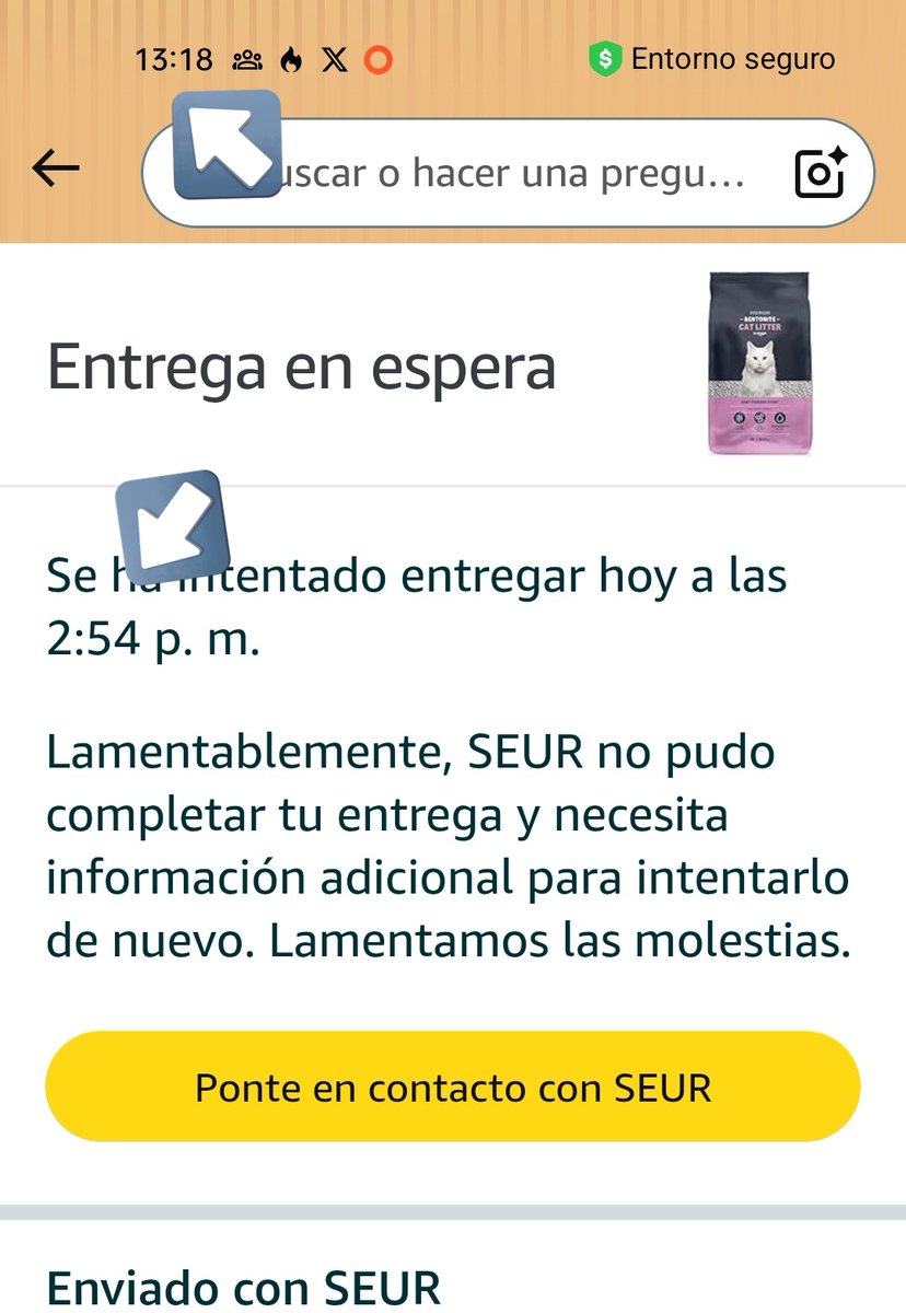 irene_1392's tweet photo. @SEUR_responde me podéis decir por favor, como consigo que me entreguéis un paquete que tenía que entregarse ayer y, por motivos paranormales no ha sido posible encontrar el destinatario? (Además de la ausencia en el futuro, claro) https://t.co/Uzl7W4IIQv