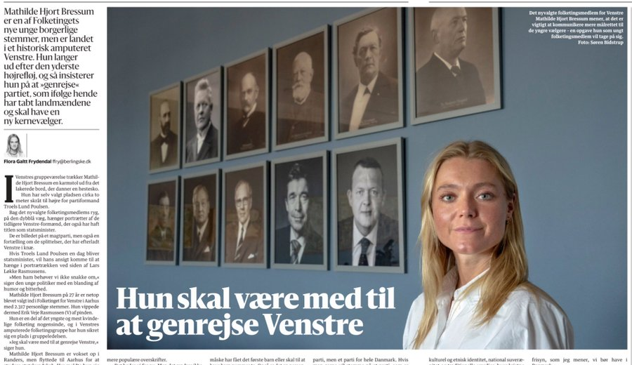 PeterRa58783464's tweet image. De "unge, håbefulde kvinder", der kom ind i Folketinget ved dette valg, lægger sig på de respektive partiers venstrefløj. Derfor vil deres budskab altid være, at hvis blot partiet rykkede til venstre, blev alting bedre. Det gælder også for Mathilde Hjort Bressum i Venstre.
#dkpol