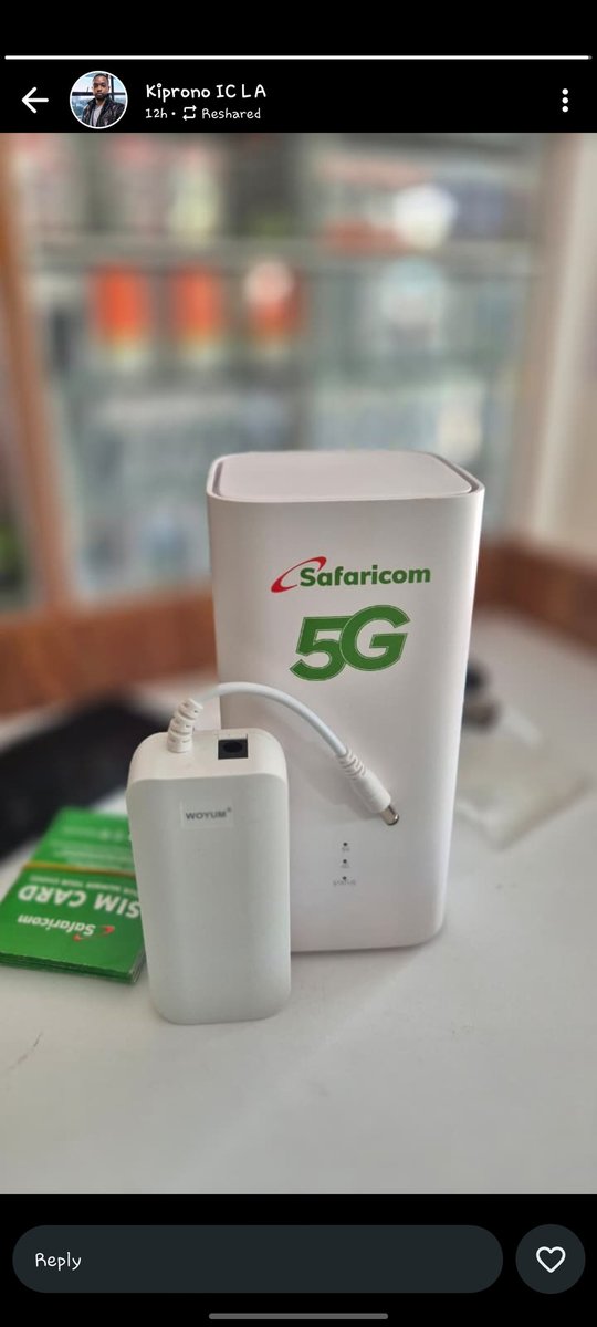 Tired of slow speeds ? Upgrade to the  Safaricom
Portable 5g router today!

🔥superfast 5g internet 
🔥connect multiple devices at once 
🔥perfect for home, office and travel
🔥easy set up, plug and play
🔥ideal for streaming, work and gaming
Contact: Bryan 
0728 375821