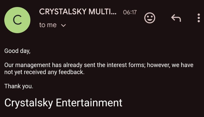 PomPomDev_RBLX's tweet photo. ✨TADC: The Last Act Philippine theatrical request update:
This is from a post in Facebook. As of now, the film distribution company, CrystalSky Entertainment has now contacted Glitch with interest forms to show TADC: The Last Act in Philippine cinemas.
#TADCPhilippines #TADCep9 https://t.co/faxCrVrFc2